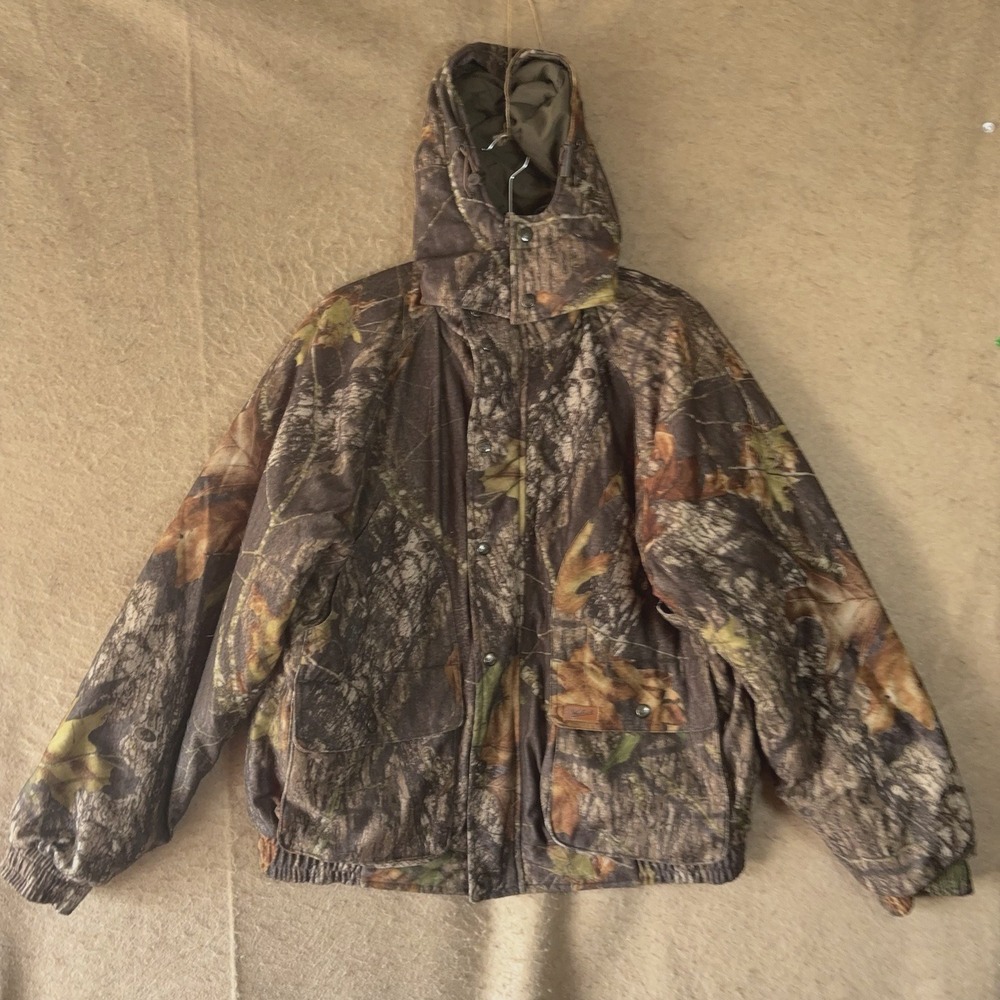 Woolrich Multi Guard‎ Reversible Jacket Mens Sz L Mossy Oak Camo Hood Insulated